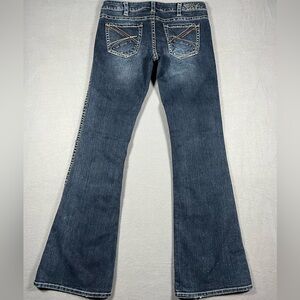 Silver Jeans Frances Flare Dark Wash Contrast Stitch Bootcut Jeans Size 30x33